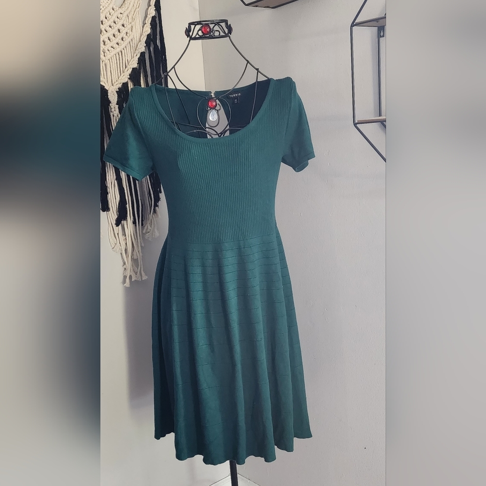 Torrid Dark Green Skater Dress